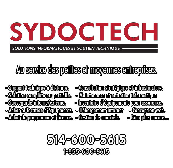 Votre solution informatique pour petites et moyennes entreprises. Sydoctech est le fruit d'années de services informatiques, maintenant disponible pour vous.